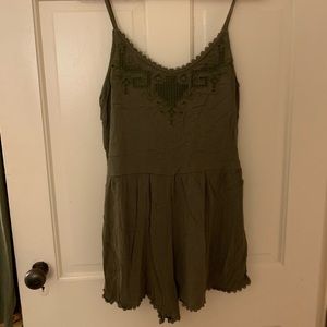 Army green romper